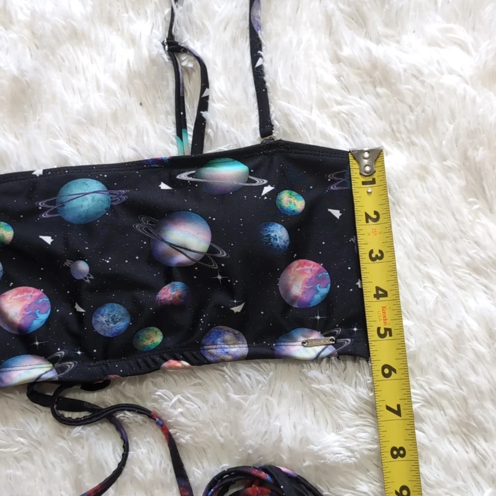 Blackmilk Galaxy Paper Universe Roped In Strappy Space Bandeau Bikini Top Large